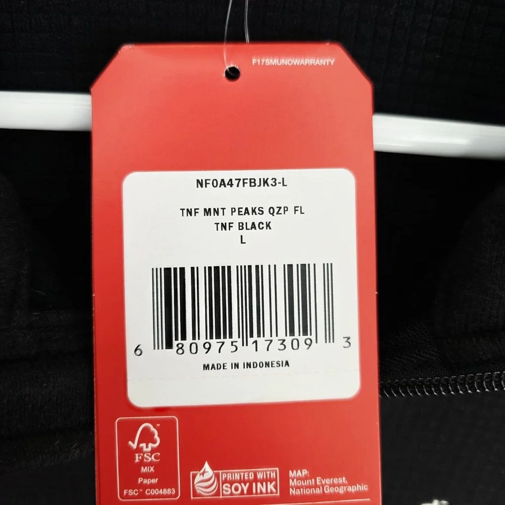 NWT The North Face Mens L NF0A47FB Mountain Peaks 1/4 Zip Fleece Digital Shadows
